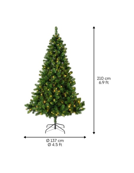 Árbol de navidad uso interior tipo pino imperial con led ø137 x 210 cm