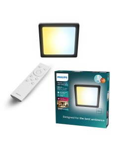 Plafón cuadrado negro valen, 13 w, 1550 im, 2200-6500 k, 295 x 37 x 295 mm 2