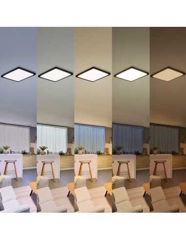 Plafón cuadrado negro valen, 13 w, 1550 im,...