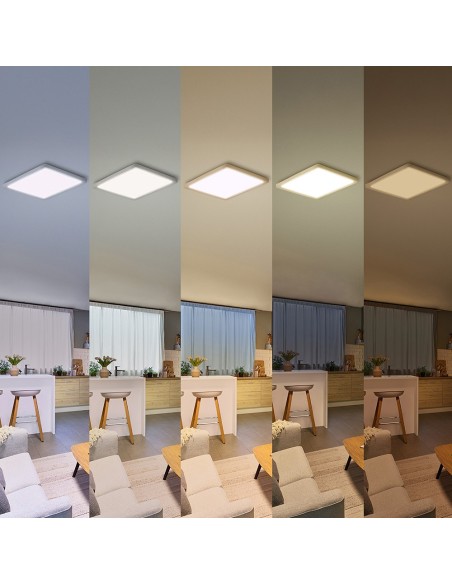 Plafón cuadrado blanco valen, 13 w, 1550 im, 2200-6500 k, 295 x 37 x 295 mm