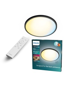 Plafón redondo negro valen, 22 w, 2900 im, 2200-6500 k, ø421 x 24 mm 2