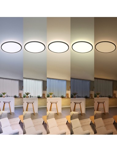 Plafón redondo negro valen, 22 w, 2900 im,...