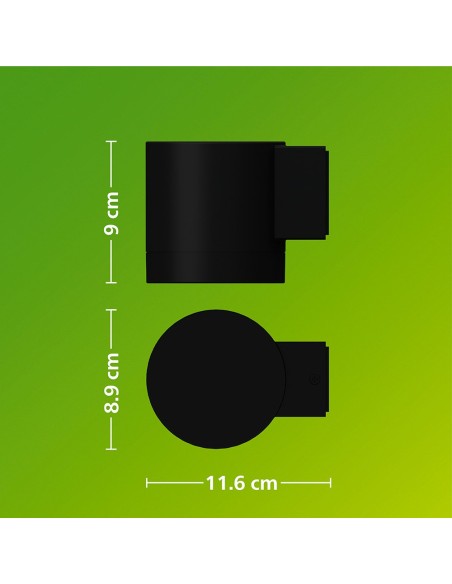 Aplique de exterior led fylx 5 w, negro