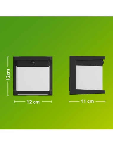 Aplique led solar diara, negro, 3,8 w, 400/10...