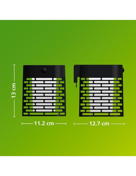 Aplique solar led hara negro 3,8 w, 400/10 lm, 2700 k