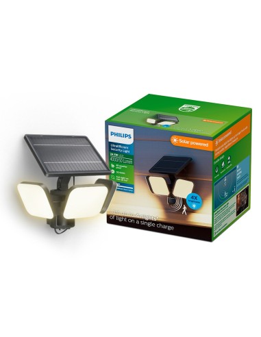 Luz de seguridad solar zyren negra, 24,5 w, 4000/50 im, 3000 k