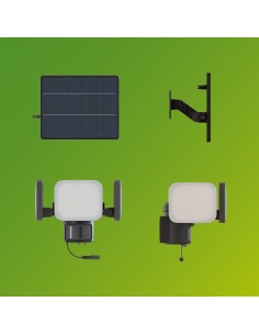 Luz de seguridad solar zyren negra 24,5 w, 4000/50 im, 5000 k 2