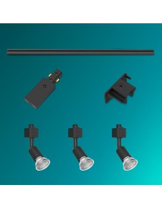 Sistema de riel easylink 3 proyectores, tobia, 5 w, negro 2