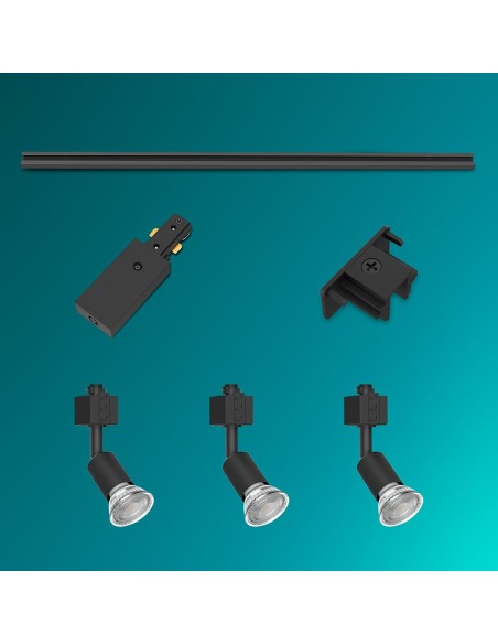 Sistema de riel easylink 3 proyectores, tobia, 5 w, negro