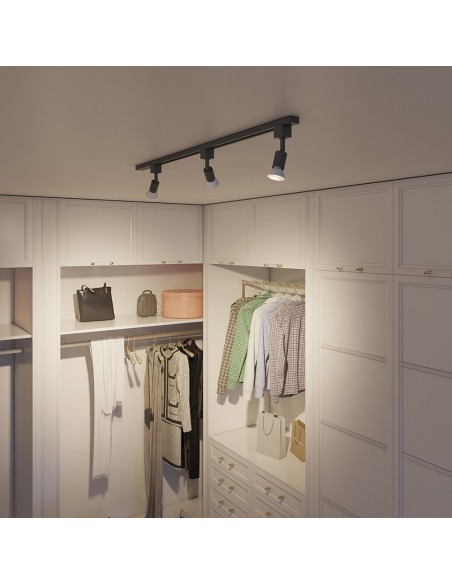 Sistema de riel easylink 3 proyectores, tobia, 5 w, negro