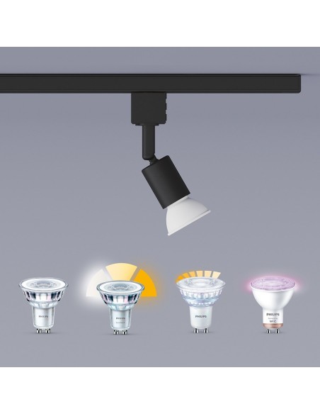 Sistema de riel easylink 3 proyectores, tobia, 5 w, negro