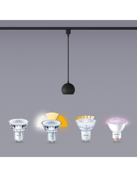 Lámpara easylink de techo, suspendida, colby gu10, negra, ø100 x 1360 mm