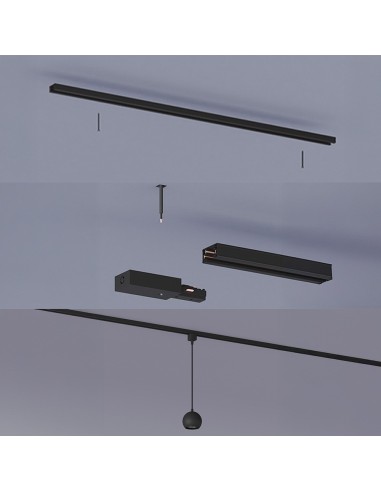 Riel de extensión easylink 1 m, negro