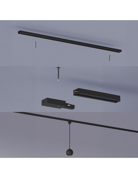 Riel de extensión easylink 1 m, negro