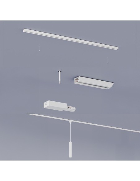 Riel de extensión easylink 1 m, con alimentación, blanco