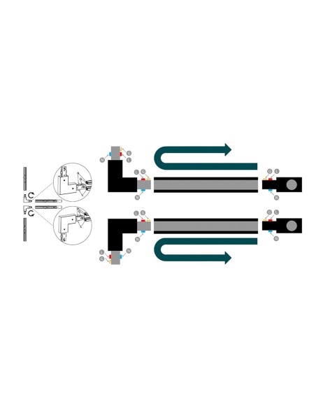 Conector en l sentido horario easylink, negro