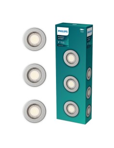 Aro empotrable redondo de metal, modelo peridot, fijo, gu10, níquel, ø8,3 cm, 3 uds