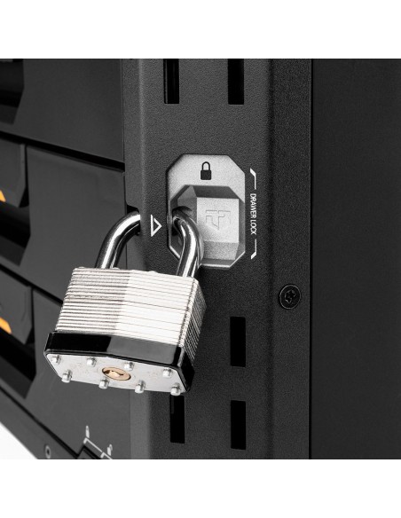 Caja de herramientas xl con tres cajones stachtech con cerradura, 53 x 40,5 x 39,5 cm