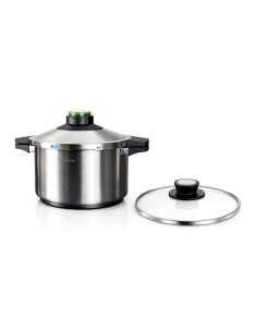 Olla a presión prêst 6 l acero inoxidable 18/10, incluye tapa de cristal, ø24 cm
