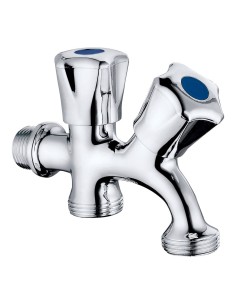 Grifo de lavadora - lavavajillas, serie basic, cromado, ½ x ¾ x ¾ pulg, 112 x 84,5 mm