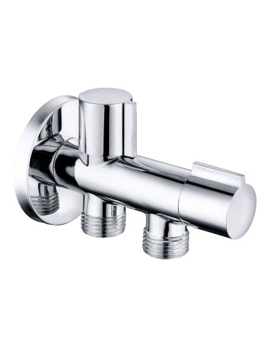 Válvula de escuadra doble ½ x ½ x ½ pulg, 114 x 67 mm