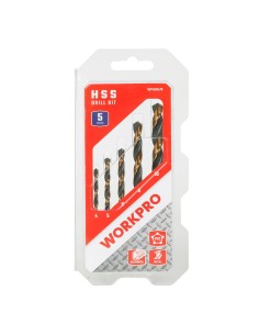 Brocas para metal hss4241 laminadas, juego 5 piezas, ø4,00 - ø10,00 mm