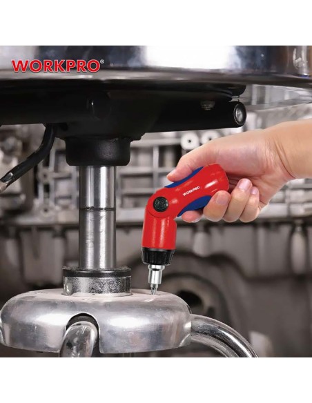 Destornillador de carraca, cabeza articulada, 7 en 1, 140 x 35 x 34 mm