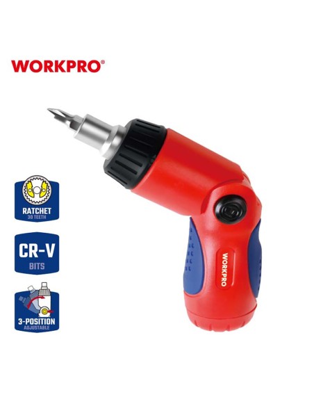 Destornillador de carraca, cabeza articulada, 7 en 1, 140 x 35 x 34 mm