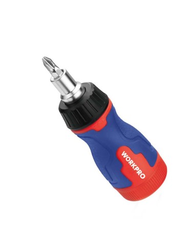 Destornillador corto de carraca, 8 en 1, 115 x 37 x 36,5 mm