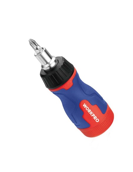 Destornillador corto de carraca, 8 en 1, 115 x 37 x 36,5 mm