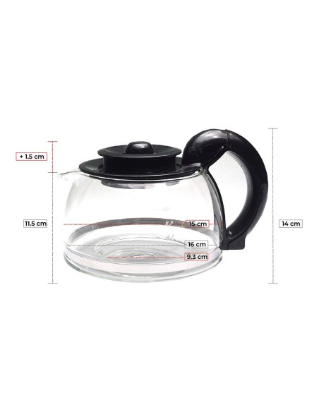 Jarra abombada universal para cafetera de goteo y americana 10 tazas