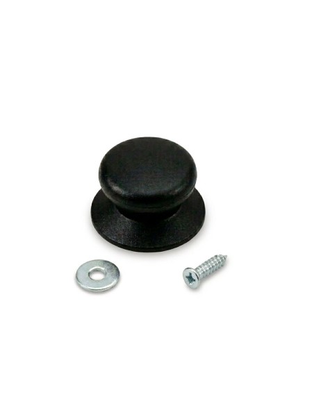 Pomo nylon negro para tapas de cazuela, 5,8 x 3,3 cm