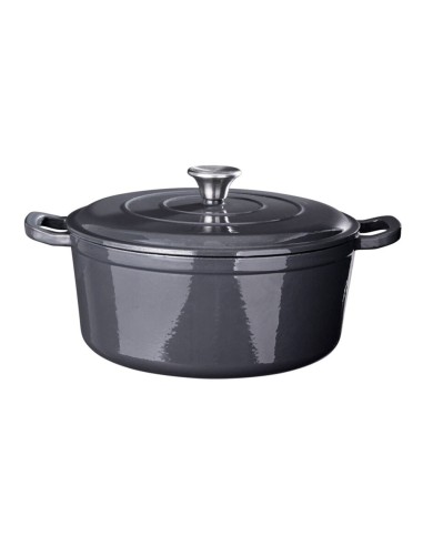 Cacerola de hierro fundido esmaltado color gris, ø28 x 12 cm