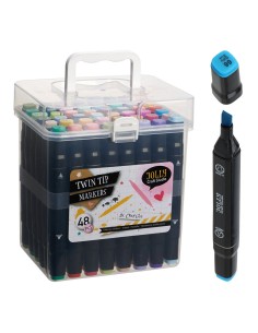 Marcadores de doble punta, caja de 48 uds