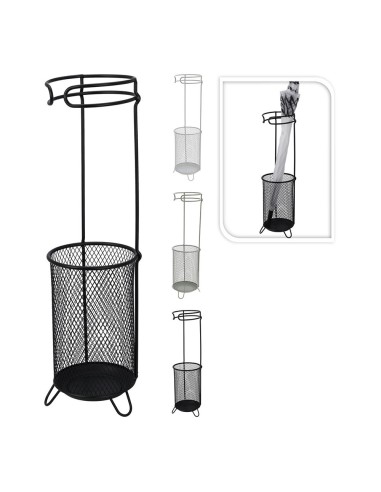 Paragüero de metal negro, ø18 x 50 cm