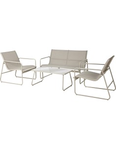 Conjunto de jardín, gris claro/blanco, 4 piezas