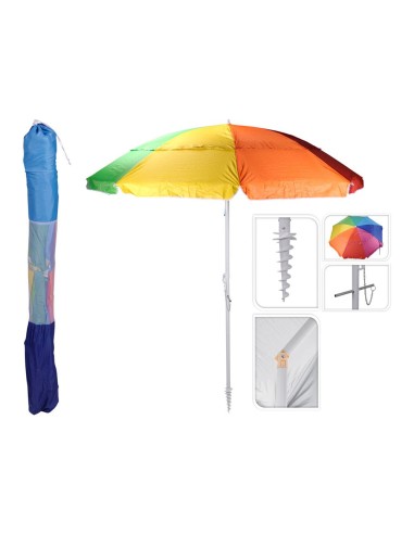 Sombrilla de playa arcoíris, ø200 x 220 cm