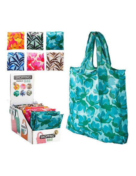 Bolsa de tela para la compra, talla l, 40 x 60 cm, plegable, colores surtidos