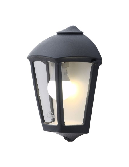 Farol de pared fabio, transparente, e27, negro, 215 x 120 x 290 mm