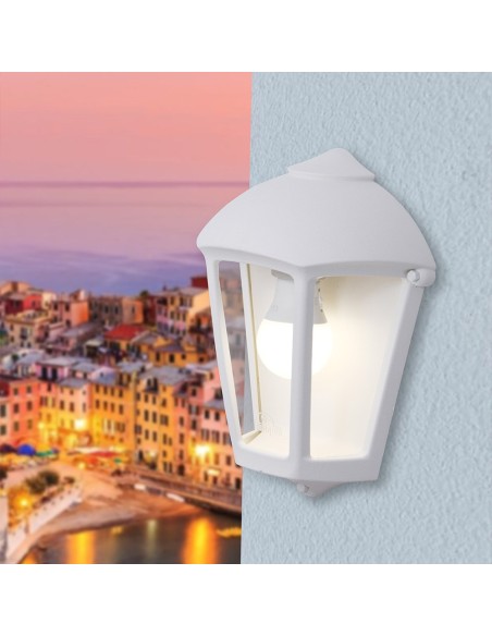 Farol de pared fabio, transparente, e27, blanco, 215 x 120 x 290 mm