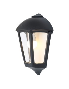 Farol de pared giulio, transparente, e27, negro, 265 x 135 x 375 mm