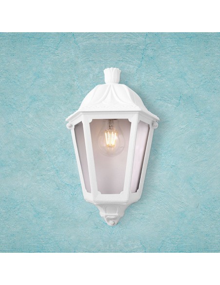 Farol de pared iesse, transparente, e27, blanco, 220 x 105 x 350 mm
