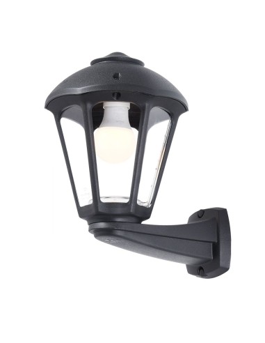 Farol pared con brazo nardo/giampy, transparente, e27, negro, 210 x 270 x 315 mm