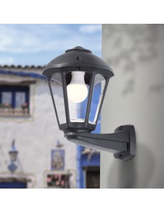 Farol pared con brazo nardo/giampy, transparente, e27, negro, 210 x 270 x 315 mm 2
