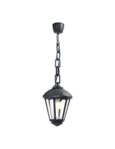 Farol techo con cadena sicar/giampy, transparente, e27, negro, ø210 x 750 mm