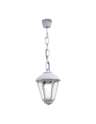 Farol techo con cadena sicar/giampy, transparente, e27, blanco, ø210 x 750 mm