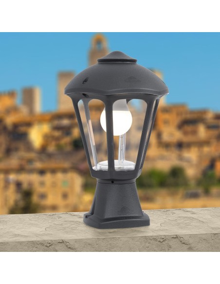 Farol sobremuro disma/giampy, transparente, e27, negro, ø210 x 330 mm