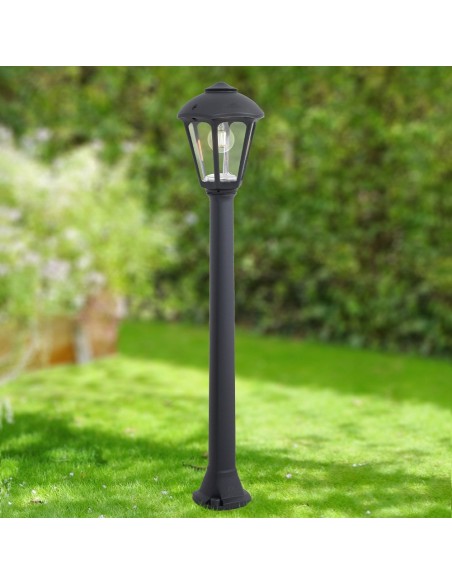 Farol baliza con poste giaffa/giampy, e27, negro, ø210 x 995 mm