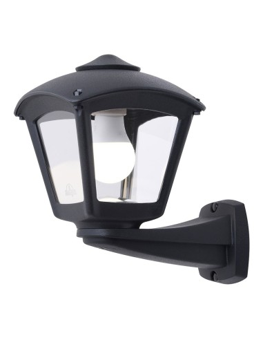 Farol pared con brazo nardo/roby, transparente, e27, negro, 195 x 260 x 275 mm