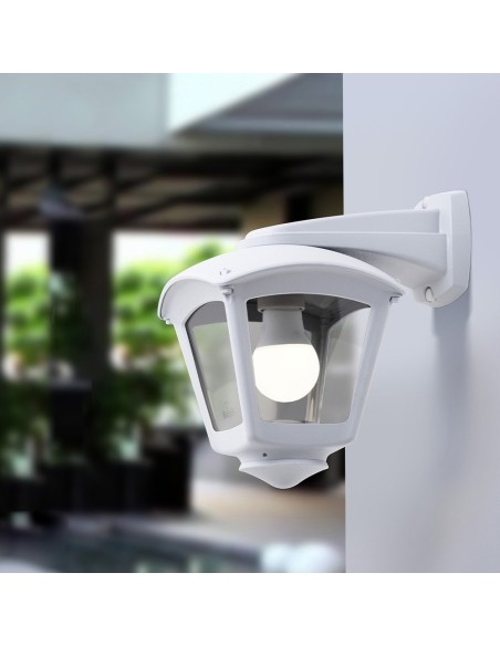 Farol pared con brazo nardo/roby, transparente, e27, blanco, 195 x 260 x 275 mm